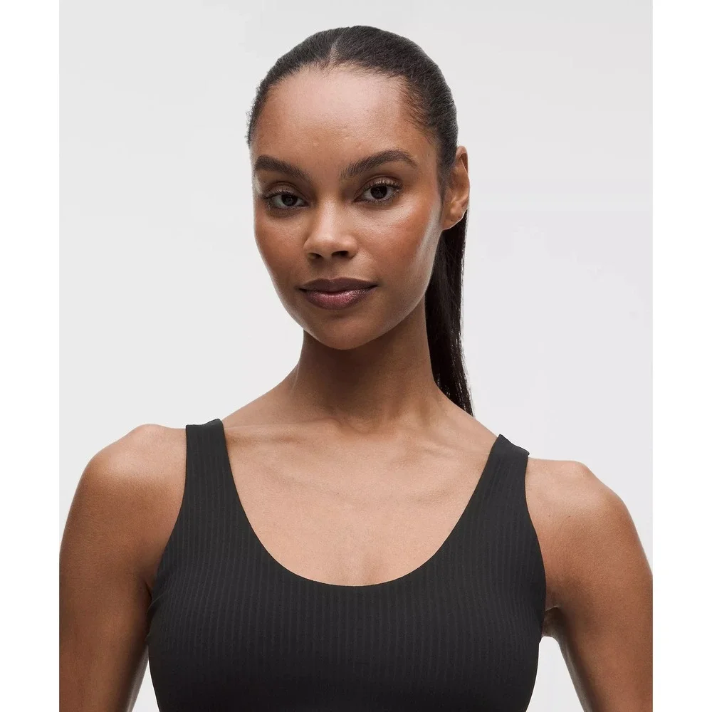 945-Lululemon Align Lettuce-Hem Tank Top-Black